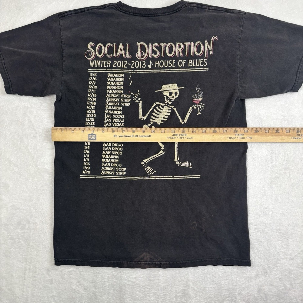 Y2K 2012/2013 Social Distortion Winter Tour Black Short Sleeve Shirt Men's Mediu - Picture 7 of 8